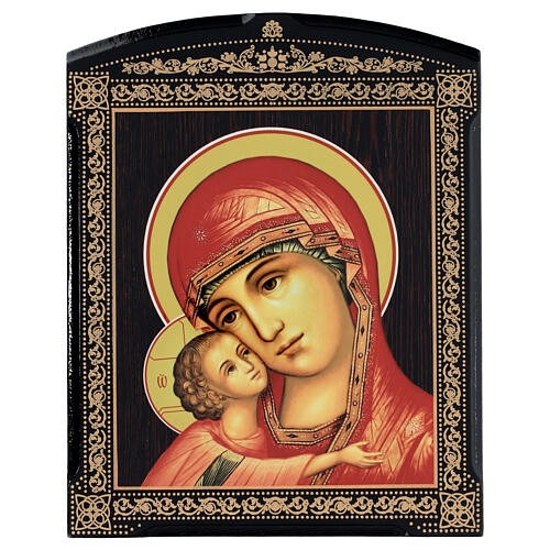 Russian icon lacquer Igorevskaya Mother of God 25x20 cm 1