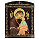 Russian print on papier maché, Our Lady of Perpetual Help, brown dress, 10x8 in s1