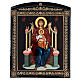 Virgin Mary on the Throne icon Russian lacquer 25x20 cm s1