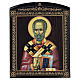 St Nicholas icon Russian lacquer 25x20 cm s1