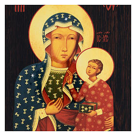 Russische Lackkunst, Ikone, Gottesmutter von Tschenstochau, 25x20 cm