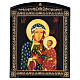 Our Lady of Czestochowa icon Russian lacquer 25x20 cm s1