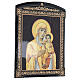 Russische Lackkunst, Ikone, Gottesmutter von Kasan, Muttergottes mit goldenem Mantel, 25x20 cm s3