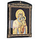 Russian lacquer on papier maché, Our Lady of Kazan, golden dress, 10x8 in s3