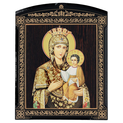 Russian lacquer on papier maché, Our Lady Samonapisavshaiasia, 10x8 in 1