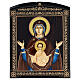Russian paper-mache icon Madonna Znamenie 25x20 cm s1