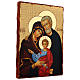 Russian icon of the Holy Family, 16.5x12 in, découpage s3