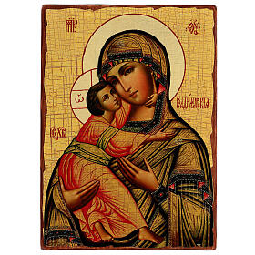 Russian Feodorovskaya icon of the Mother of God, 16.5x12 in, découpage