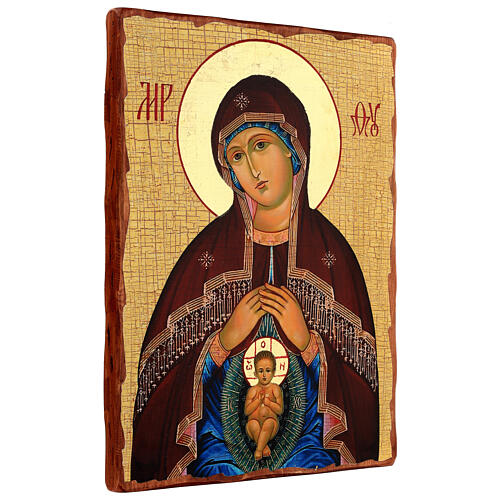 Russian icon, Mary Helper in Childbirth, 16.5x12 in, découpage 3