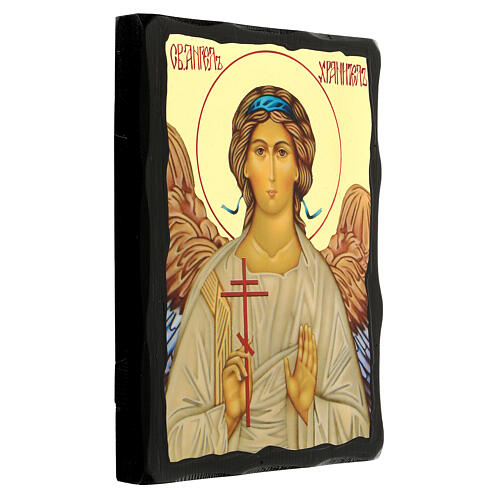 Russian icon, Guardian angel, Black and Gold, 12x8 in 3