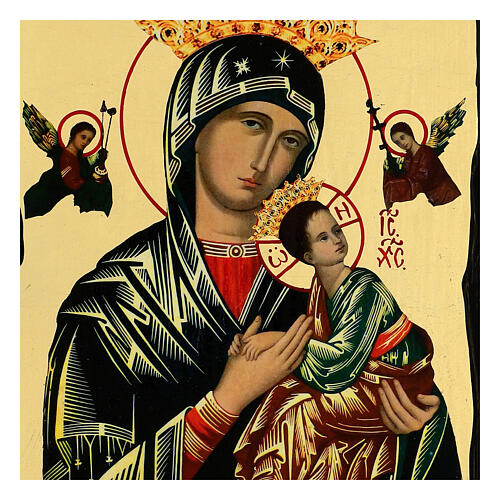 Russian icon, Our Lady of Perpetual Help, Black and Gold, 12x8 in 2