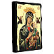 Russian icon, Our Lady of Perpetual Help, Black and Gold, 12x8 in s3