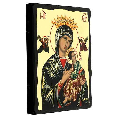 Icona Madonna del Perpetuo Soccorso stile russo Black and Gold 30x20 cm 3