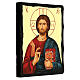 Russian icon, Christ Pantocrator, Black and Gold, 12x8 in s3