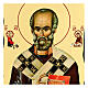 Russian icon, Saint Nicholas, Black and Gold, 12x8 in s2