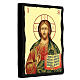 Russian icon of Christ Pantocrator Black and Gold 30x20 cm s3