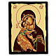 Russian icon of the Virgin of Vladimir, Black and Gold, 12x8 in s1