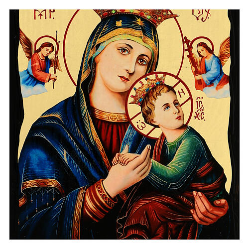 Russian-style icon of Our Lady of Perpetual Help, Black and Gold, 12x8 in 2