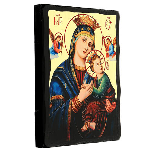 Russian-style icon of Our Lady of Perpetual Help, Black and Gold, 12x8 in 3