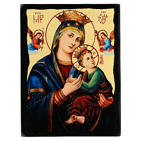 Perpetual Help Russian Icon Black and Gold 30x20 cm