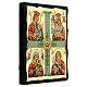 Russian quadripartite icon of the Mother of God, Black and Gold, 12x8 in s3