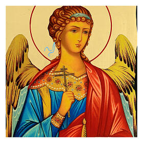 Guardian Angel icon Black and Gold Russian style 30x20 cm