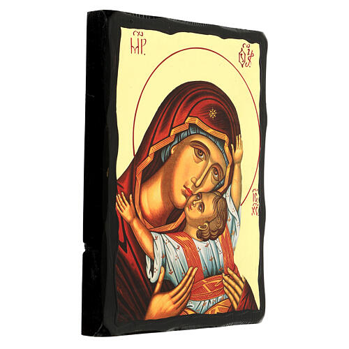 Icono Black and Gold Virgen Kardiotissa estilo ruso 30x20 cm 3