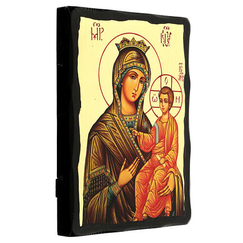 Icon of the Panagia Gorgoepikoos, Russian style, Black and Gold, 12x8 in 3