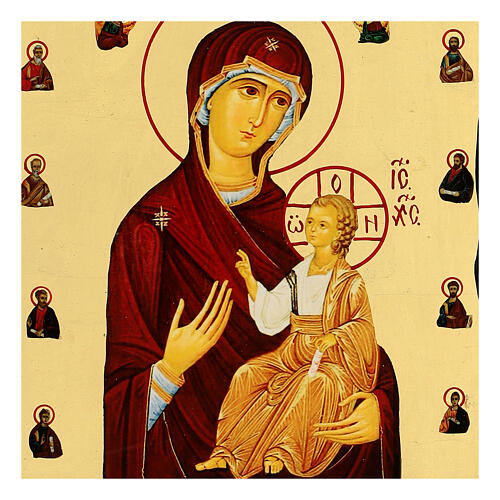 Icono ruso Virgen de Iverskaya Black and Gold estilo ruso 30x20 cm 2