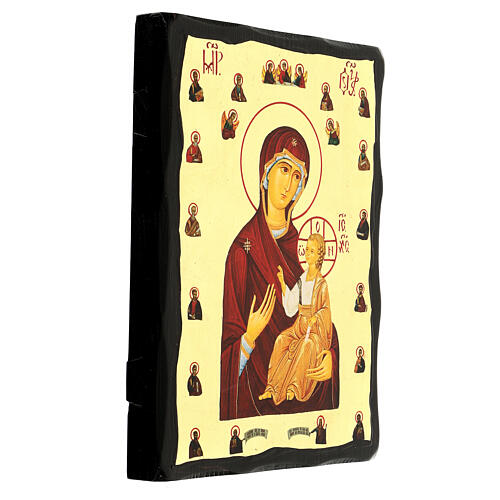 Ikona rosyjska Matki Bożej Iwerskiej, Black and Gold, 30x20cm 3