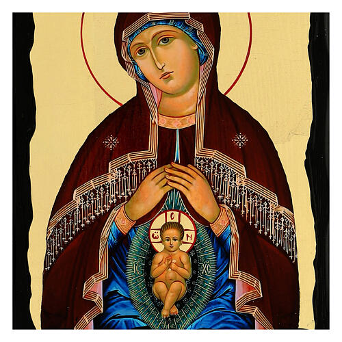 Helper in Childbirth icon Black and Gold Russian style 30x20 cm 2