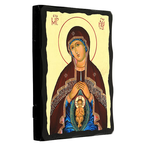 Helper in Childbirth icon Black and Gold Russian style 30x20 cm 3