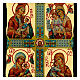 Russian Four Icons of Mother of God Black and Gold 14x18 cm s2