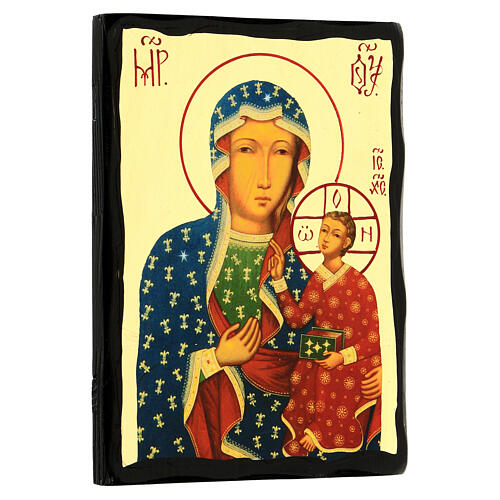 Ikona rosyjska Matka Boska Częstochowska, Black and Gold, 18x24 cm 3