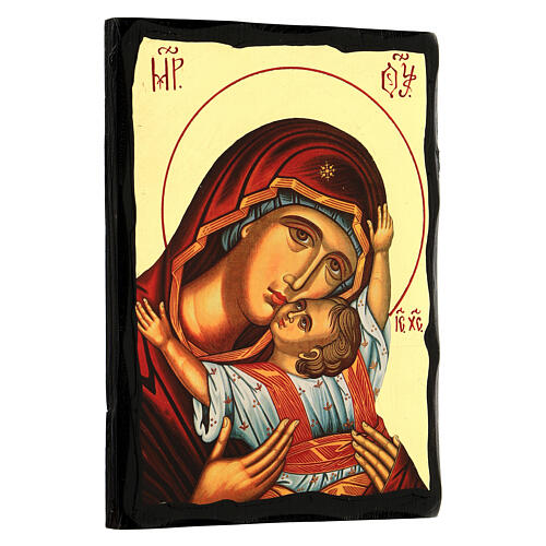 Mother of God Kardiotissa, Russian-style icon, Black and Gold, 7x9 in 3