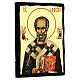St. Nicholas, Russian-style icon, Black and Gold, 7x9 in s3