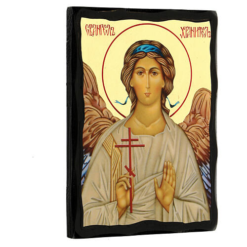 Guardian Angel, Russian-style icon, Black and Gold, 7x9 in 3