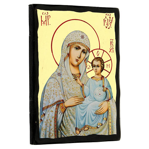 Russian icon, Black and Gold, Our Lady of Jerusalem, 7x10 in 3