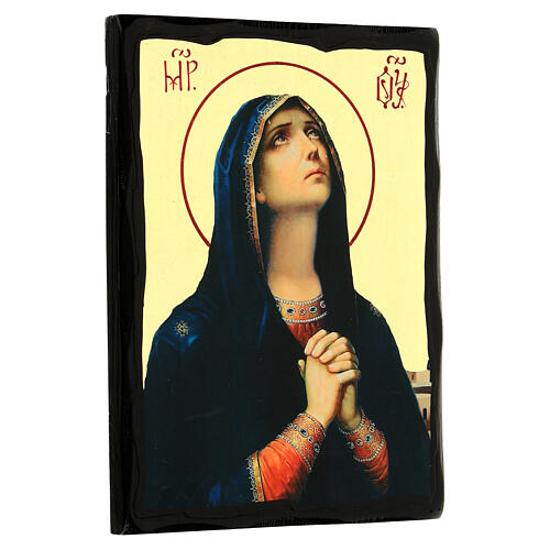 Icono ruso Black and Gold Virgen del luto 18x24 cm 3