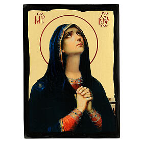 Icona russo Black and Gold Madonna del lutto 18x24 cm