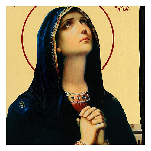 Icona russo Black and Gold Madonna del lutto 18x24 cm 2