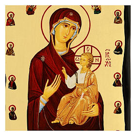 Russian icon, Black and Gold, Mother of God of Iver, 7x10 in
