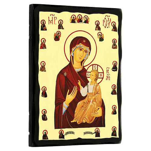 Russian icon, Black and Gold, Mother of God of Iver, 7x10 in 3