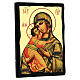 Russian icon, Black and Gold, Virgin of Vladimir, 7x10 in s3