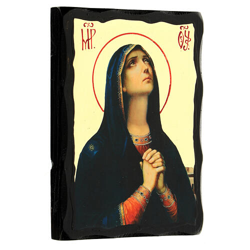 Icono ruso envejecido Virgen del luto Black and Gold 14x18 cm 3