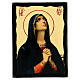 Icono ruso envejecido Virgen del luto Black and Gold 14x18 cm s1