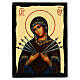 Ancient Russian Icon Seven Sorrows Black and Gold 14x18 cm s1