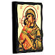 Antique Russian Icon Our Lady of Vladimir Black and Gold 14x18cm s3