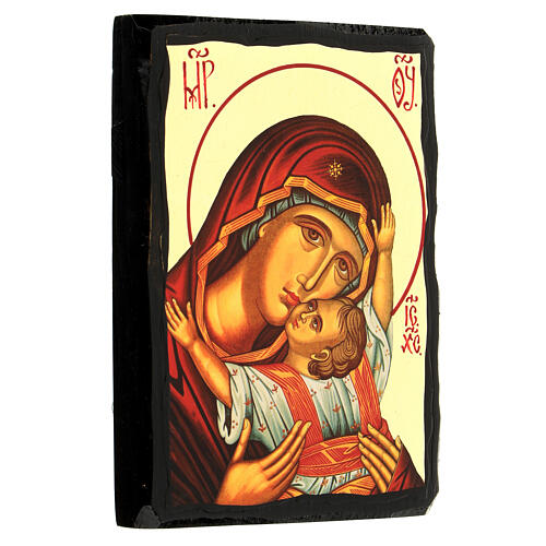 Black and Gold Russian icon of the Kardiotissa, 5x7 in 3