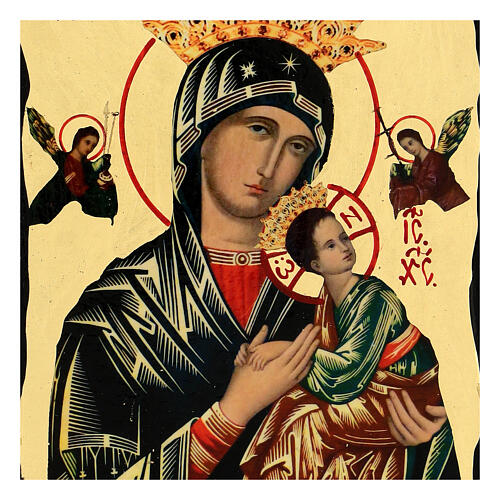 Black and Gold Russian icon of Perpetual Help, 5x7 in 2